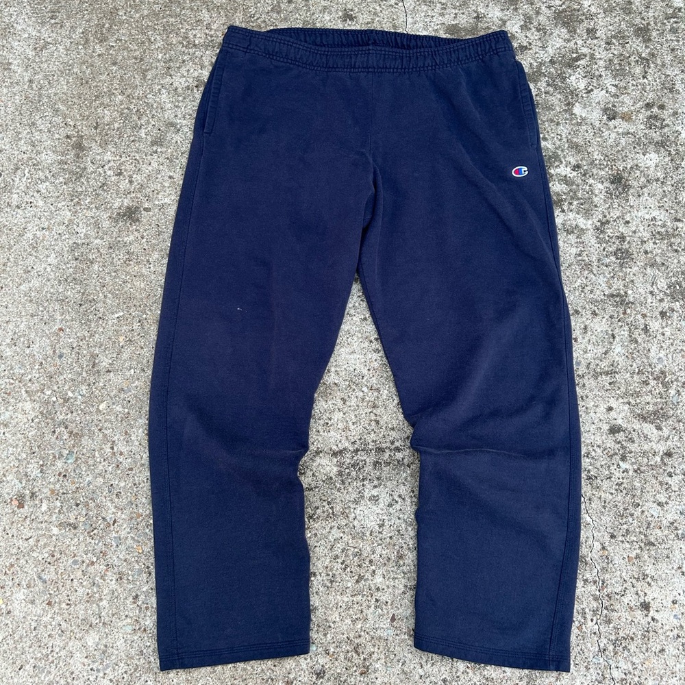 Champion Sweatpants Men 2XL Navy Athleticwear Stretch Waist Drawstring Fleece